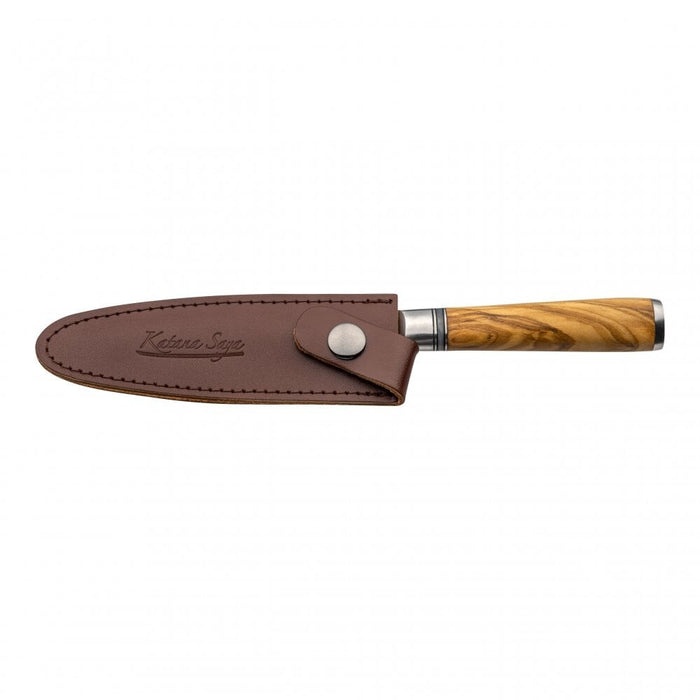 Katana Saya Olive Wood Handled Utility Knife 12cm (Kso-12)