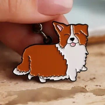 Novelty Keyring - Border Collie  - Red/White