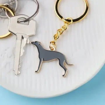 Novelty Keyring - Greyhound - Dark Grey