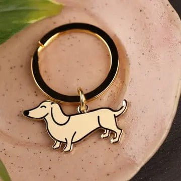 Novelty Keyring  - Weiner (Dachshund) - Blonde
