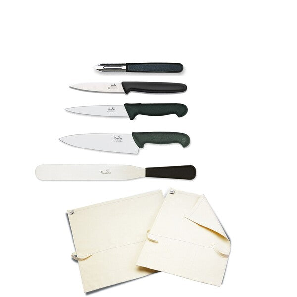 Knife Set Smithfield Medium With 20cm Deep Cooks Knife In Cotton Wallet