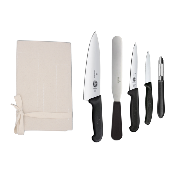 Knife Set Victorinox Medium With 20cm Deep Cooks Knife In Cotton Wallet