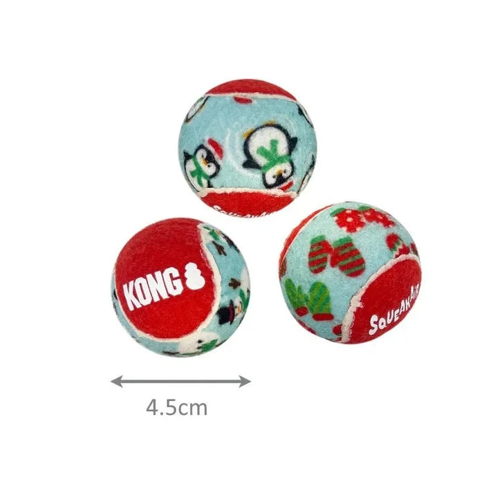 Kong KONG Christmas Air Squeaker Balls Medium Dog Toy 6 Pack***