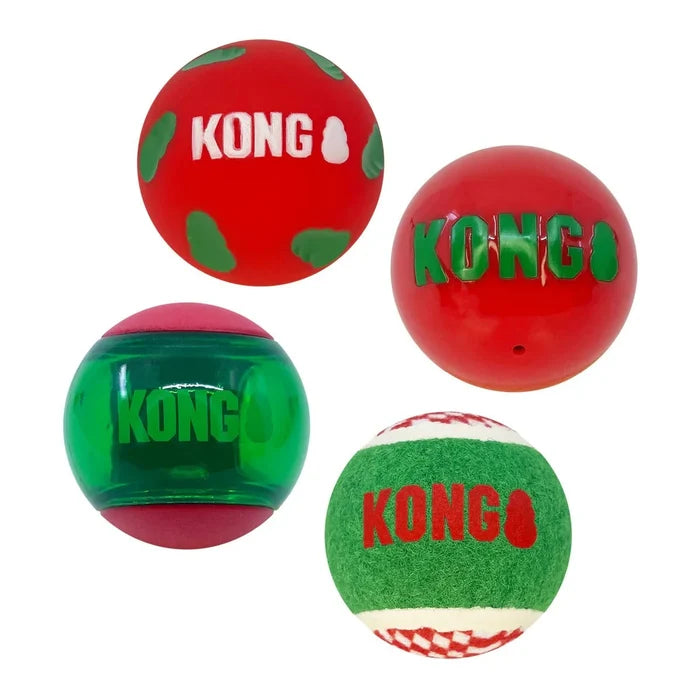 Kong Kong / Xmas / Occasions KONG Holiday Occasion Balls - 4 Pack Medium