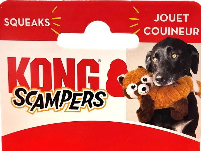 Kong KONG Scampers Red Panda Medium Plush Low Tone Squeaker Dog Toy