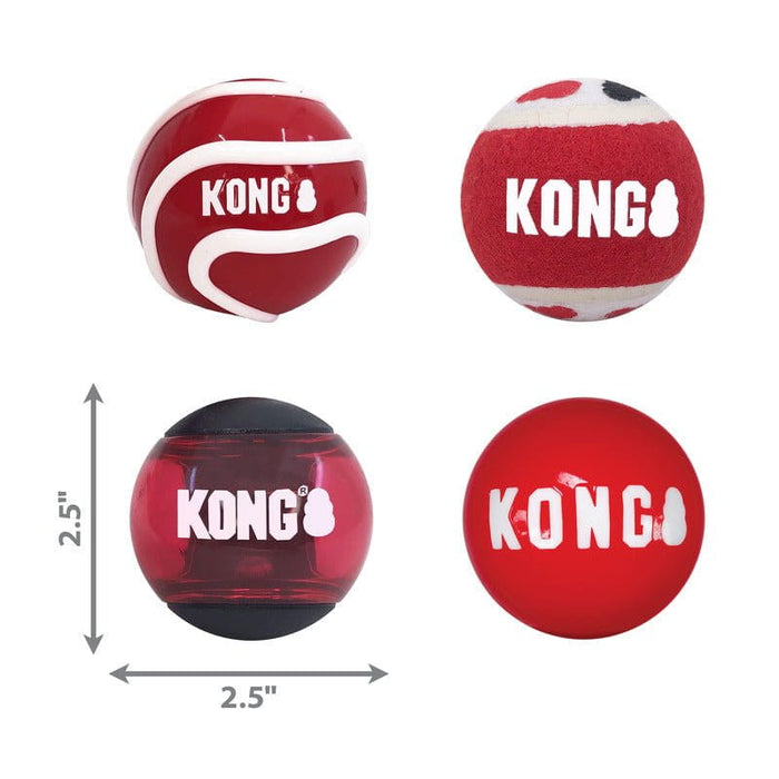Kong KONG® Signature Balls 4-pk Assorted Md
