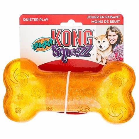Kong KONG SQUEEZZ CRACKLE BONE - Assorted sizes and colours