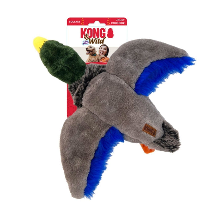 Kong Kong / Wild KONG Wild Low Stuff Mallard Medium Plush Squeaky Toy For Dogs