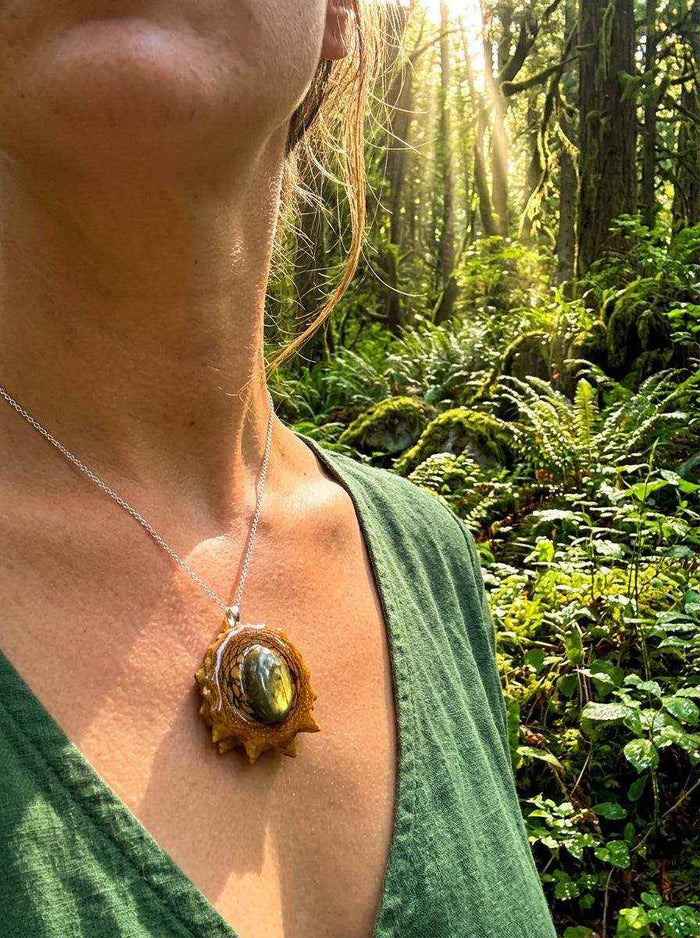 Labradorite Pendant - Transformative Pinecone Pendant for Nature Lovers