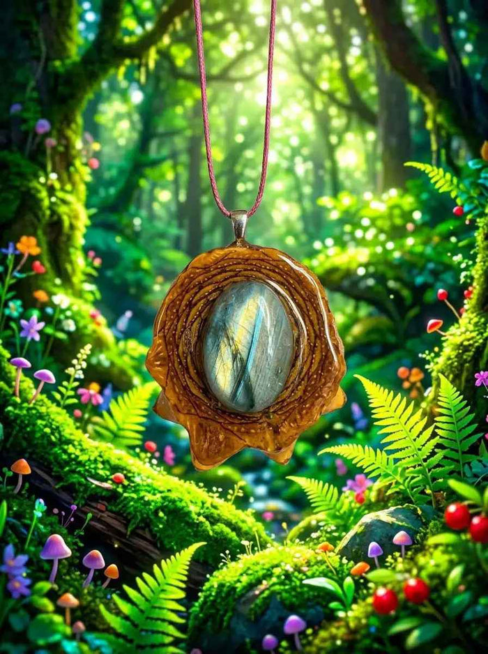 Labradorite Pendant: Handcrafted Pinecone Jewelry for Nature Lovers