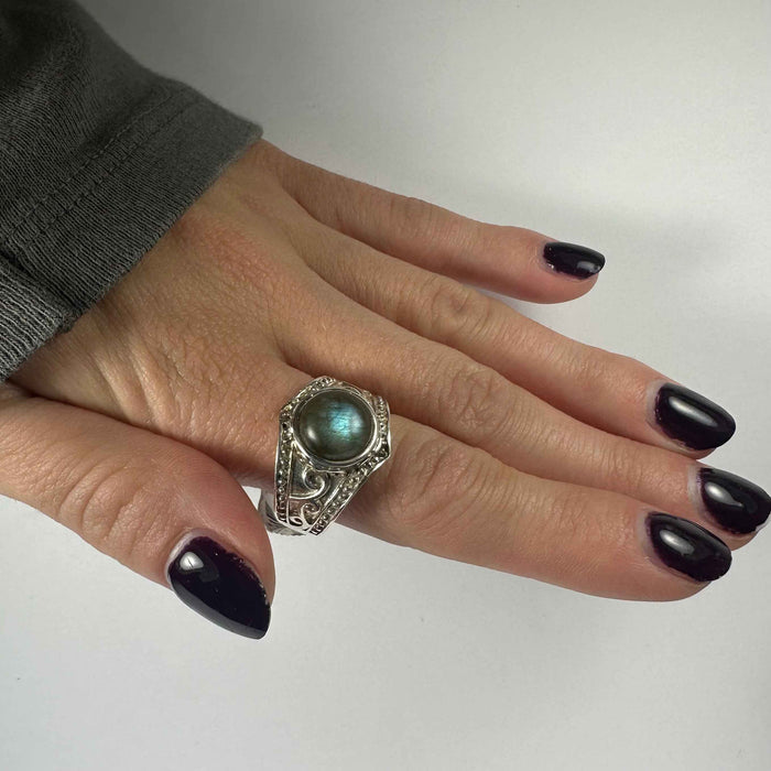 Labradorite Ring - Size 8.5 - Smokin Resin Company