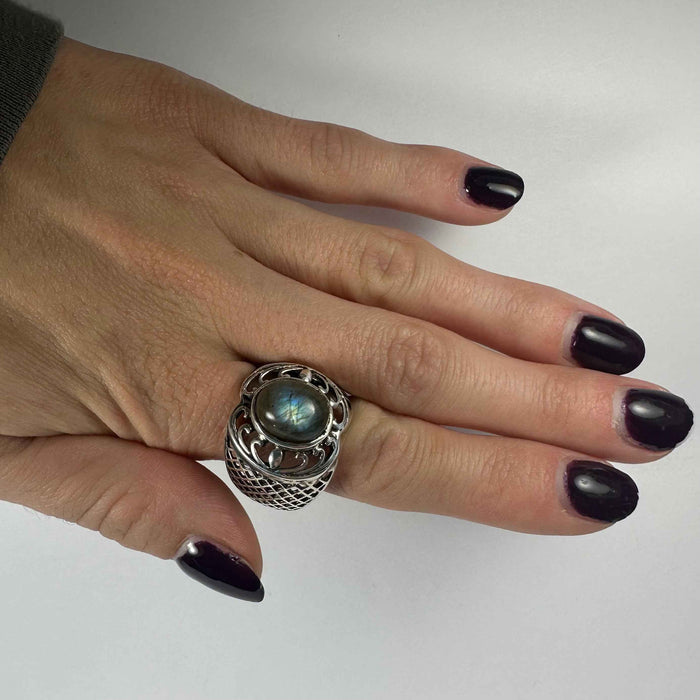 Labradorite Ring - Size 8.5 - Smokin Resin Company