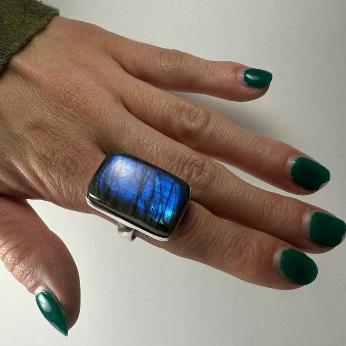 Labradorite Ring - Size 8 - Smokin Resin Company