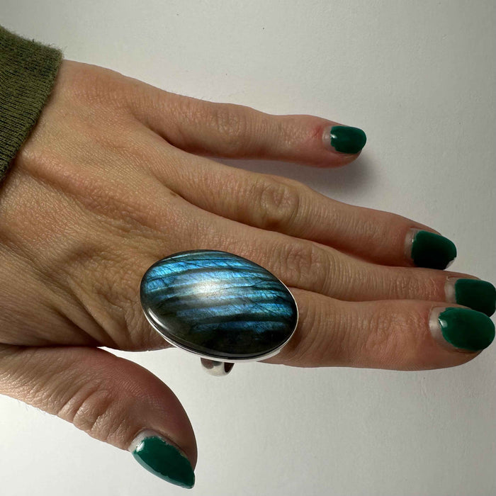 Labradorite Ring - Size 9.5 - Smokin Resin Company