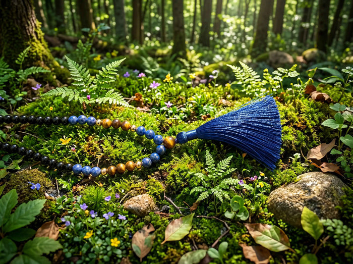 Lapis Tiger Eye Mala Necklace