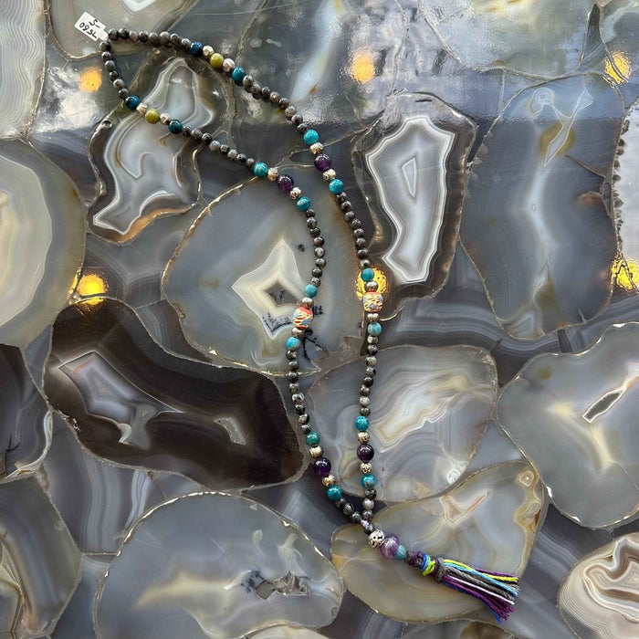 Larvikite Mala with Mixed Stone Beads - Smokin Resin Company