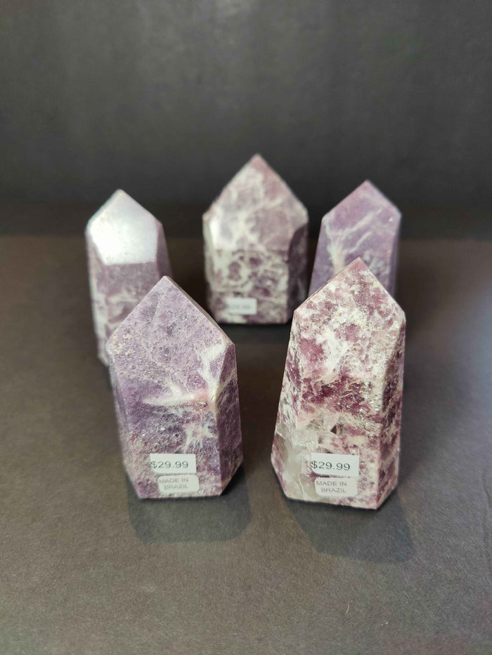 lepidolite Polished Obelisk Tower Sculpture - Smokin Resin Company