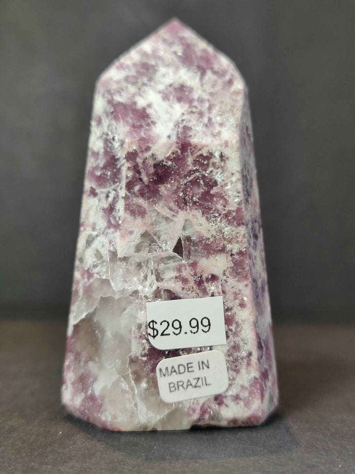 lepidolite Polished Obelisk Tower Sculpture - Smokin Resin Company