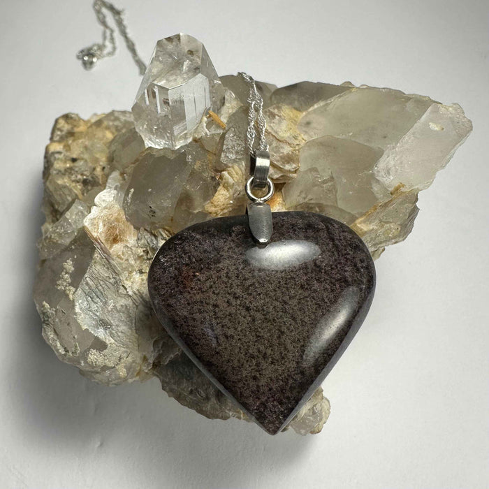 Lodalite included Quartz Heart Pendant - Smokin Resin Company