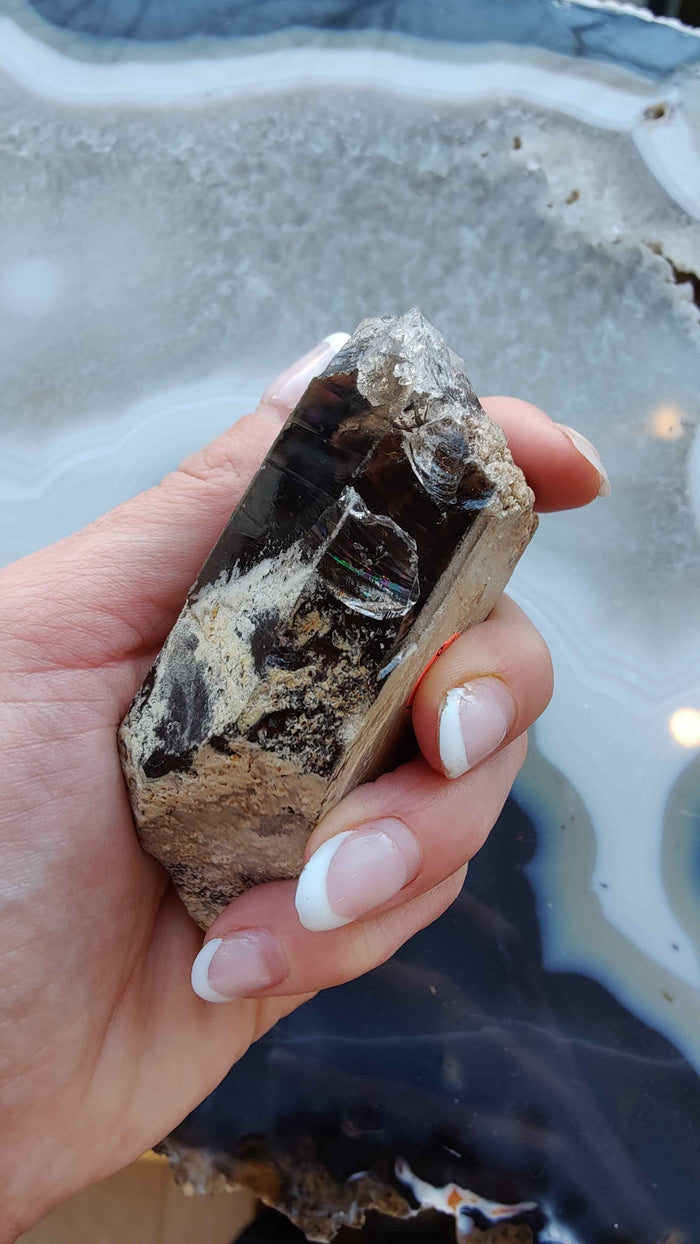 Lodalite Included Smokey Quartz Point - Smokin Resin Company