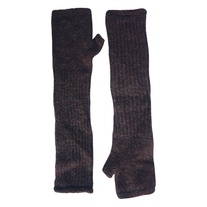 Long Dark brown Fingerless Gloves