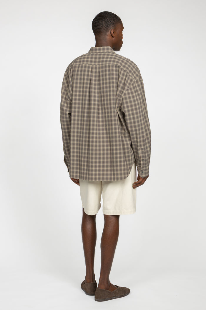 Loose Fit Pleated Easy Short - Stone Twill
