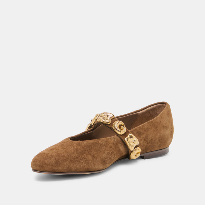 LOREE BALLET FLATS CHESTNUT SUEDE