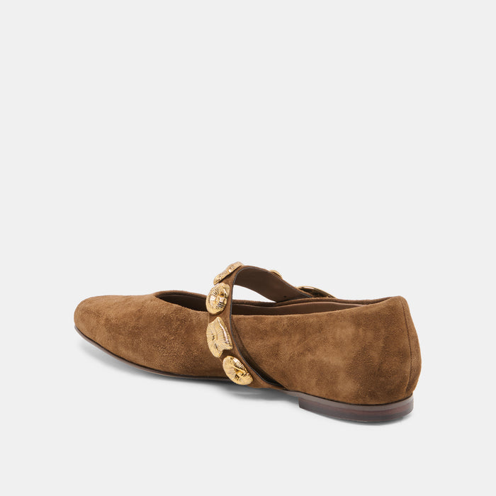 LOREE BALLET FLATS CHESTNUT SUEDE
