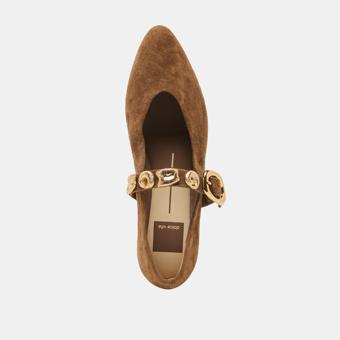 LOREE BALLET FLATS CHESTNUT SUEDE