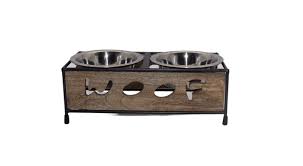 LPA Loving Pets Wooden Woof Dog Diner 0.5L