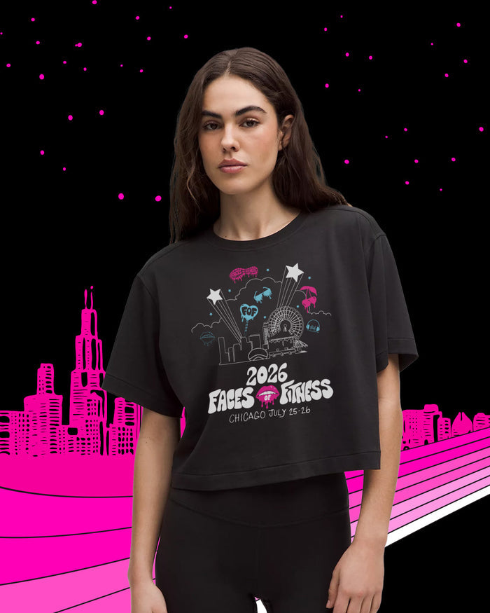 lululemon x Faces of Fitness All Yours Organic Cropped T (CITY LANDSCAPE)