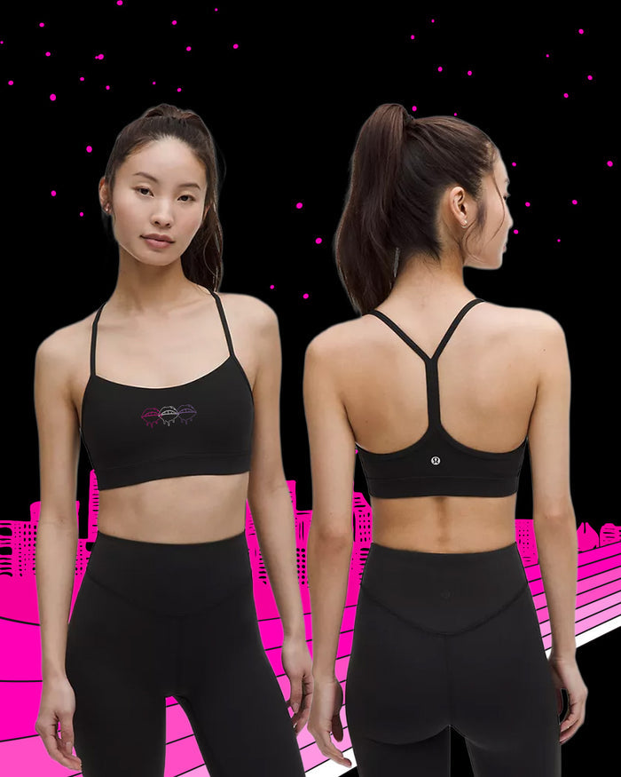 lululemon x Faces of Fitness Flow Y Bra Nulu (3 INTERLOCKED LIPS)