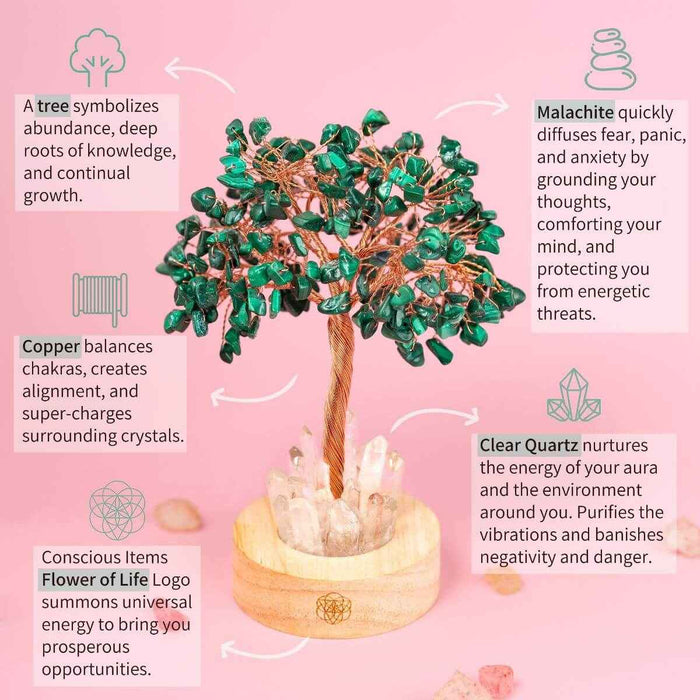 Malachite Anxiety Tree Lamp