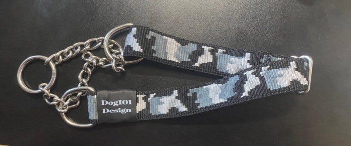 Dogtraining101 Large Martingale Black Camo Design