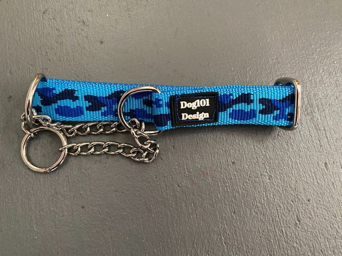 Dogtraining101 Extra Large Martingale Blue Camo Collar