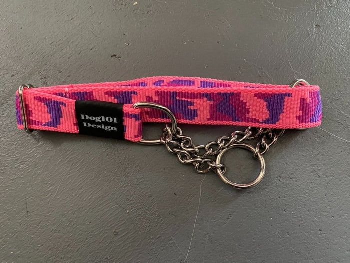 Dogtraining101 Large Martingale Camo Pink Collar