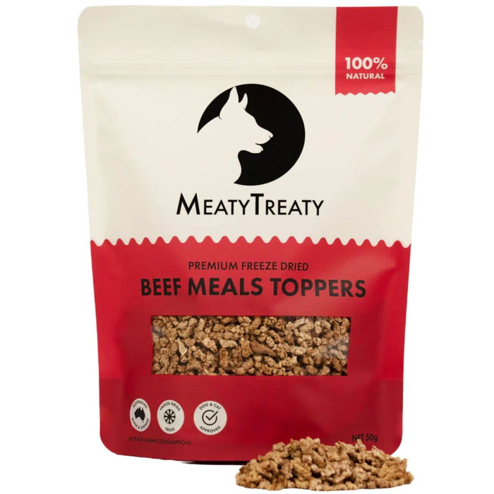 MEATY TREATY MEATY TREATY FREEZE DRIED BEEF MEALS TOPPERS 50G