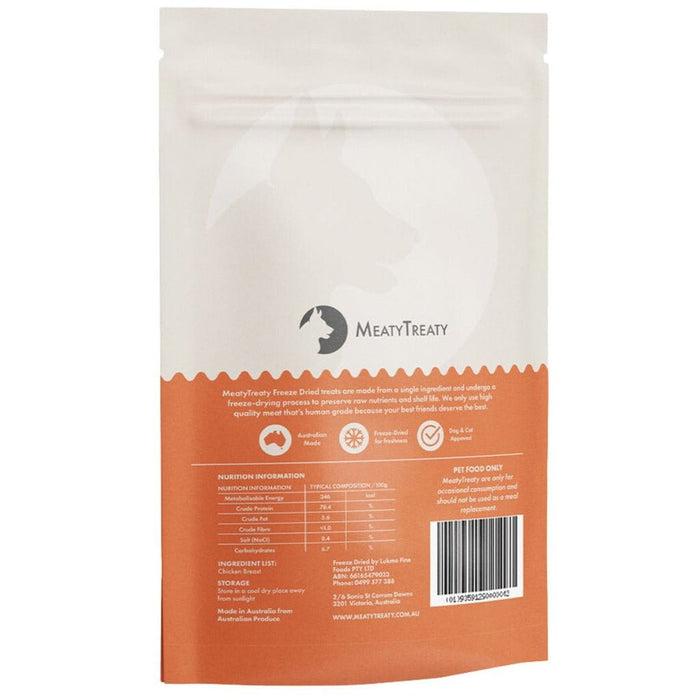 MEATY TREATY MEATY TREATY FREEZE DRIED CHICKEN BREAST DOG & CAT 100G
