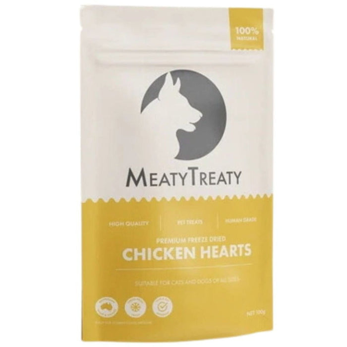 MEATY TREATY MEATY TREATY FREEZE DRIED CHICKEN HEART DOG & CAT 100G