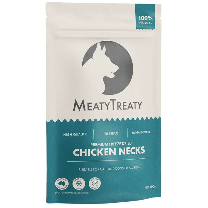 MEATY TREATY MEATY TREATY FREEZE DRIED CHICKEN NECK DOG & CAT 100G
