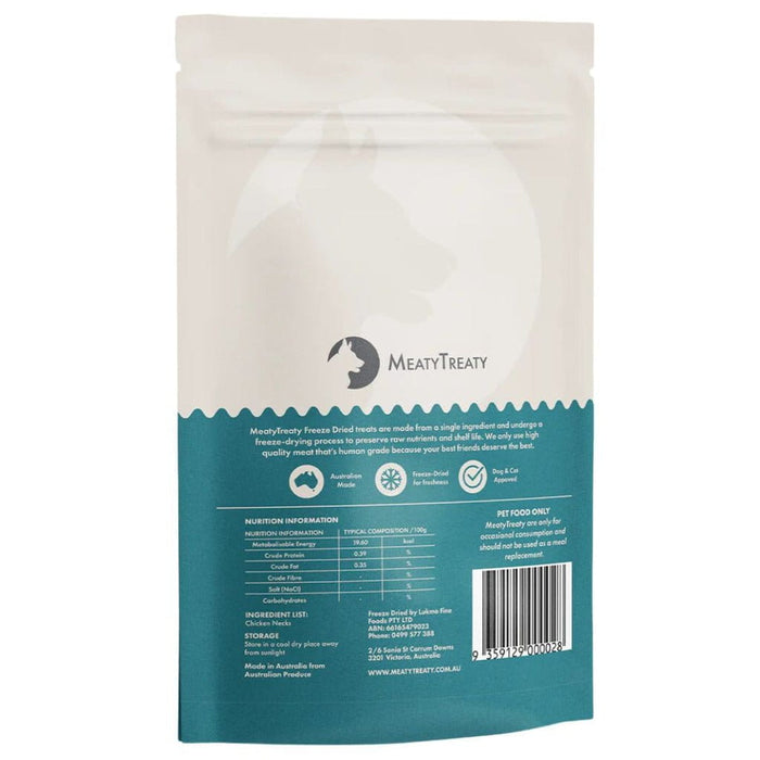 MEATY TREATY MEATY TREATY FREEZE DRIED CHICKEN NECK DOG & CAT 100G