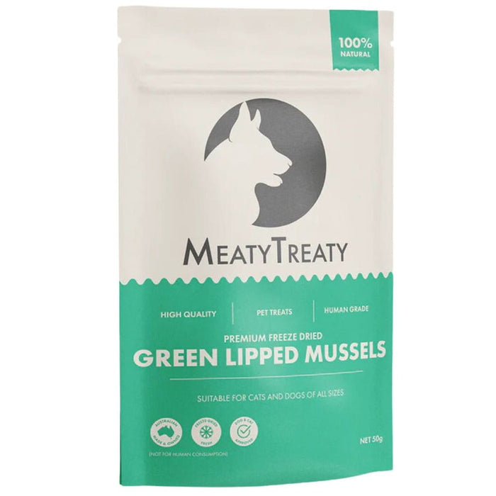 MEATY TREATY MEATY TREATY FREEZE DRIED GREEN LIP MUSSEL DOG & CAT 50g