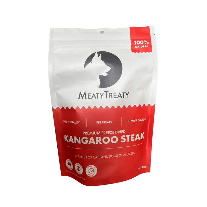MEATY TREATY MEATY TREATY FREEZE DRIED KANGAROO STEAK 80G