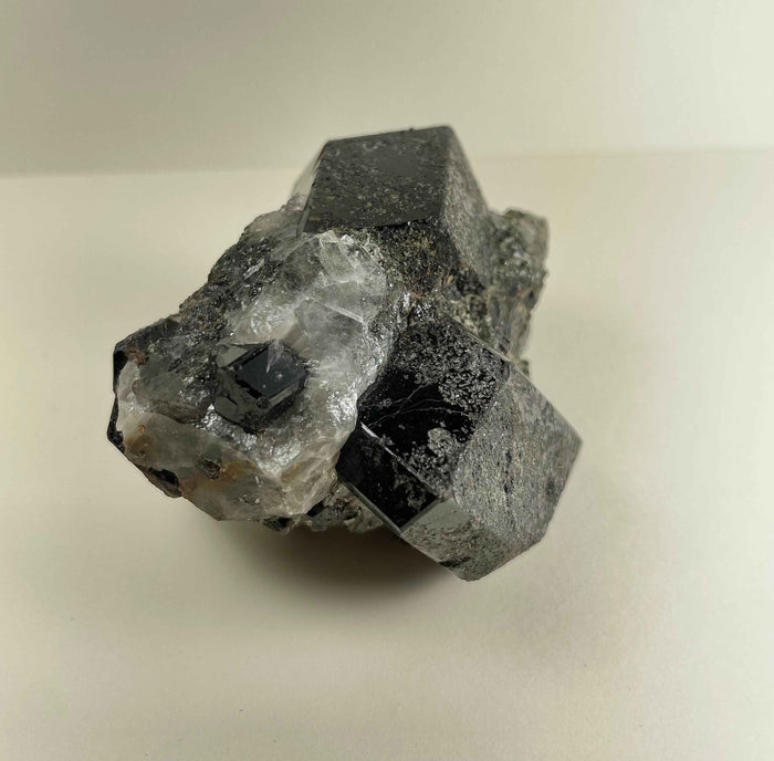 Melanite Garnet Cluster w/ Quartz 164g - Smokin Resin Company