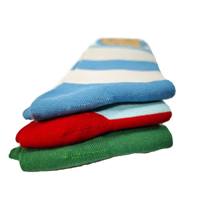 Men's Wide Stripe Bamboo Crew Socks (3 Pairs) - Colourful Eco Socks, Gift Set