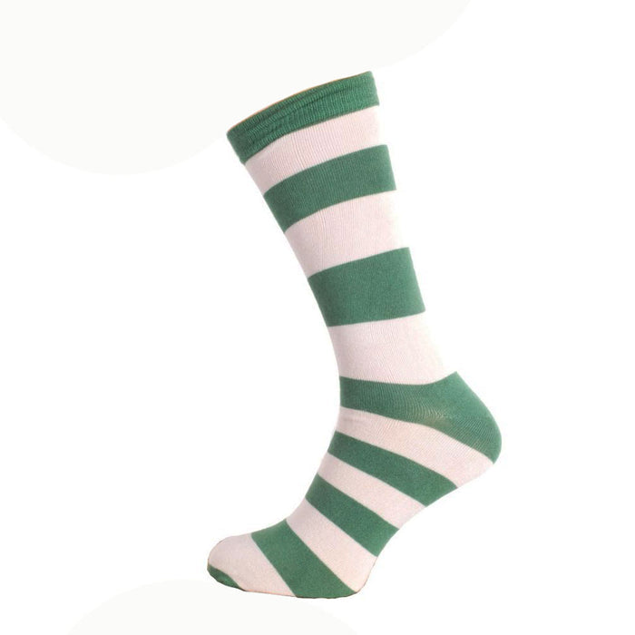 Men's Wide Stripe Bamboo Crew Socks (3 Pairs) - Colourful Eco Socks, Gift Set
