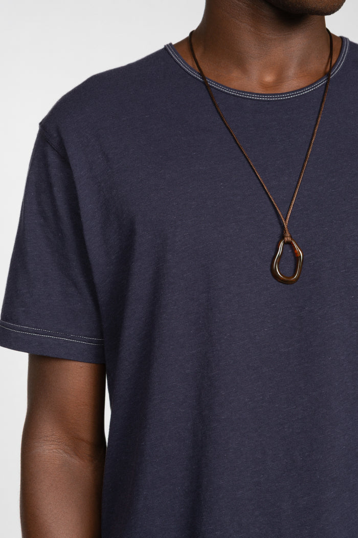 Minimal T-Shirt - Navy Cotton / Linen