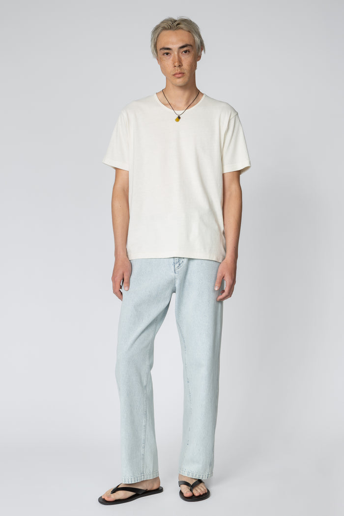 Minimal T-Shirt - Off-White Silk / Cotton