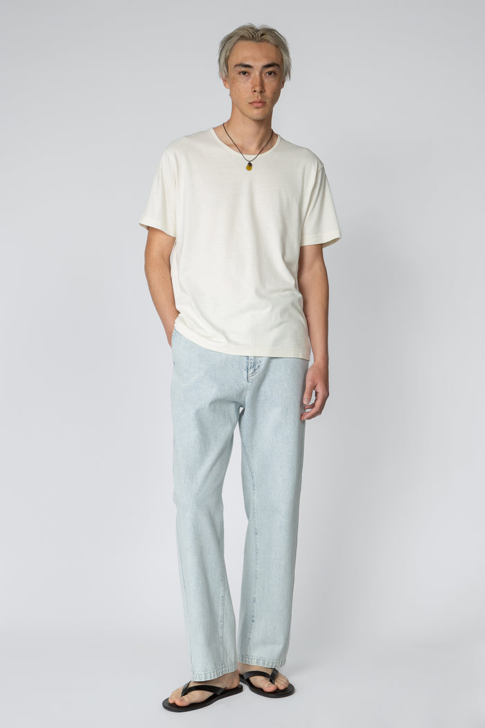 Minimal T-Shirt - Off-White Silk / Cotton