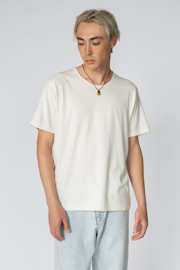 Minimal T-Shirt - Off-White Silk / Cotton